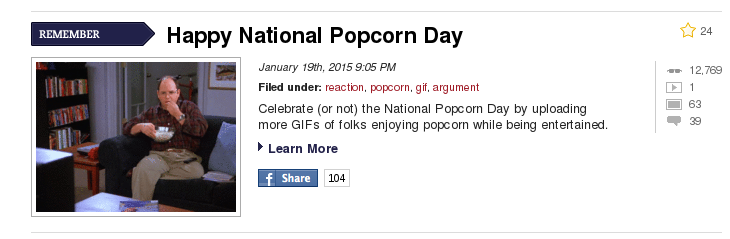 national popcorn day