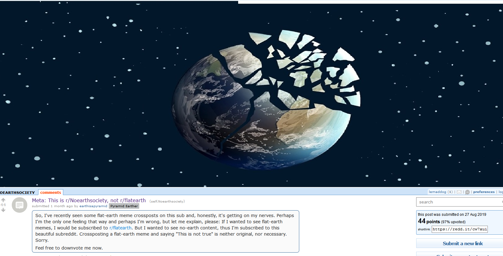 flat earth society reddit